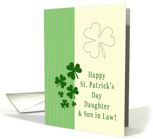 Daughter & son in Law Happy St. Patrick's Day Irish luck clovers card