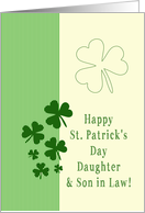 Daughter & son in Law Happy St. Patrick’s Day Irish luck clovers card