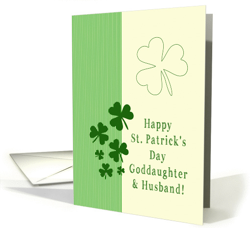 Goddaughter & Husband Happy St. Patrick's Day Irish luck clovers card