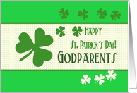 Godparents Happy St. Patrick’s Day Irish luck clovers card