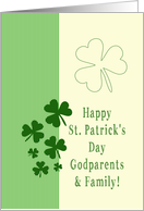 Godparents & Family Happy St. Patrick’s Day Irish luck clovers card