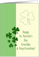 Grandpa & Step Grandma Happy St. Patrick’s Day Irish luck clovers card