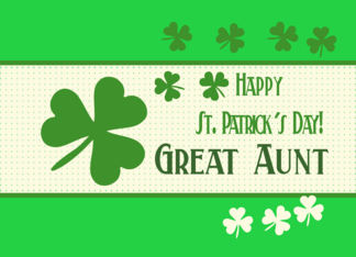 Great Aunt Happy St. Patrick's Day Irish luck clovers