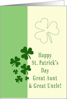 Great Aunt & Great Uncle Happy St. Patrick’s Day Irish luck clovers card