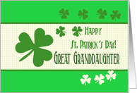 Great Granddaughter Happy St. Patrick’s Day Irish luck clovers card