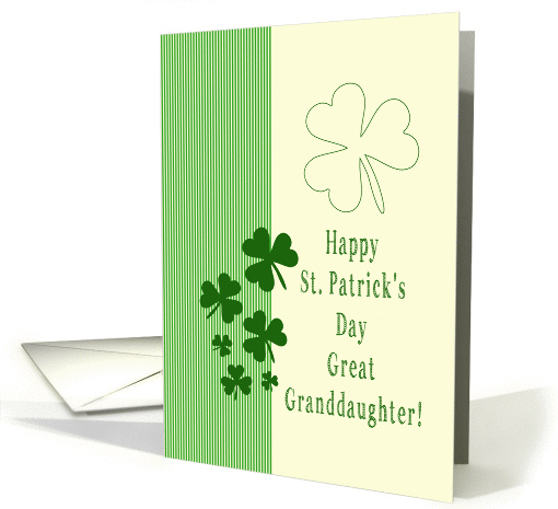 Great Granddaughter Happy St. Patrick's Day Irish luck clovers card