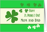 Mom & Dad Happy St. Patrick’s Day Irish luck clovers card