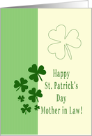 Mother in Law Happy St. Patrick’s Day Irish luck clovers card
