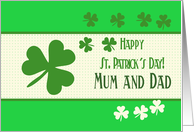 Mum & Dad Happy St. Patrick’s Day Irish luck clovers card