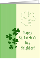 Neighbor Happy St. Patrick’s Day Irish luck clovers card