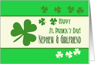 Nephew & Girlfriend Happy St. Patrick’s Day Irish luck clovers card