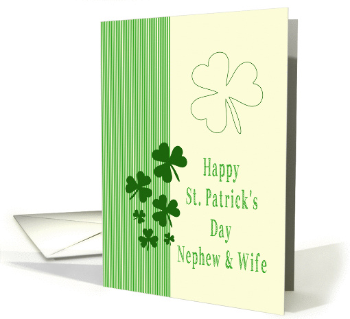 Nephew & Wife Happy St. Patrick's Day Irish luck clovers card