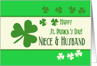 Niece & Husband Happy St. Patrick’s Day Irish luck clovers card