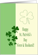 Niece & Husband Happy St. Patrick’s Day Irish luck clovers card