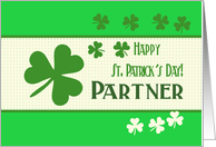 Partner Happy St. Patrick’s Day Irish luck clovers card