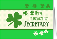 secretary Happy St. Patrick’s Day Irish luck clovers card