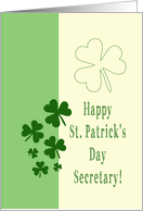 secretary Happy St. Patrick’s Day Irish luck clovers card