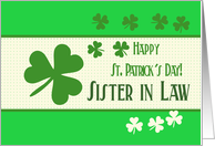sister in Law Happy St. Patrick’s Day Irish luck clovers card
