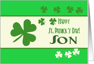 son Happy St. Patrick’s Day Irish luck clovers card