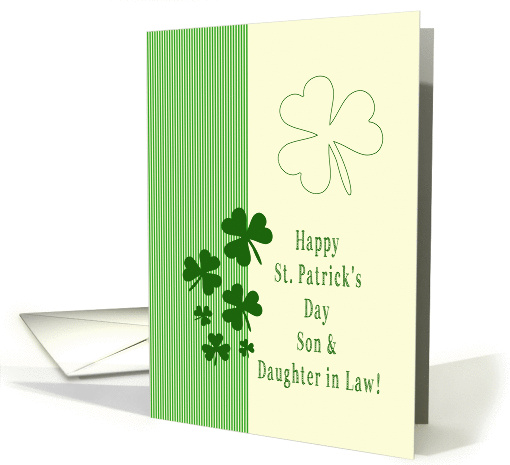 son & Daughter in Law Happy St. Patrick's Day Irish luck clovers card