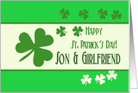 son & Girlfriend Happy St. Patrick’s Day Irish luck clovers card