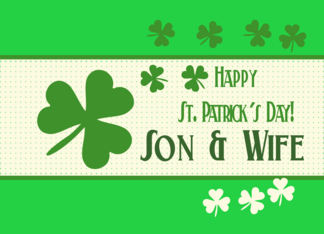 son & Wife Happy St. Patrick's Day Irish luck clovers