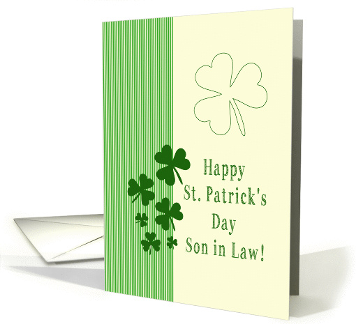 son in Law Happy St. Patrick's Day Irish luck clovers card (1224098)