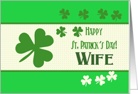 Wife Happy St. Patrick’s Day Irish luck clovers card