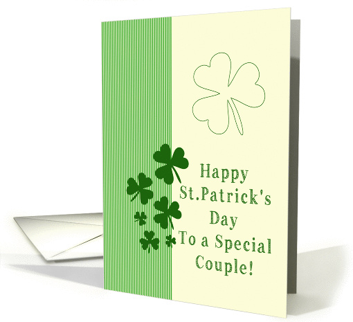 To a special couple Happy St. Patrick's Day Irish luck clovers card