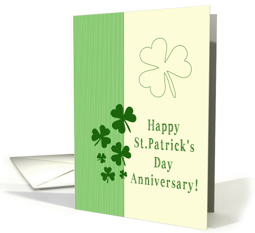 anniversary on Happy St. Patrick's Day Irish luck clovers card