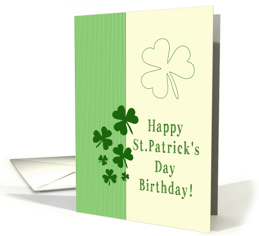 Birthday on Happy St. Patrick's Day Irish luck clovers card (1224210)