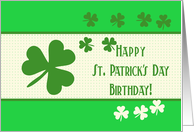Birthday on Happy St. Patrick’s Day Irish luck clovers card