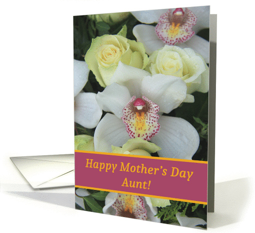 Aunt, Happy Mother's Day Card - White Orchid card (1227272)