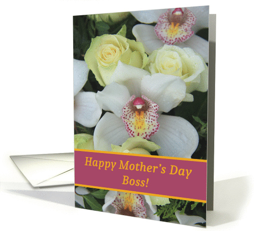 Boss, Happy Mother's Day Card - White Orchid card (1227274)