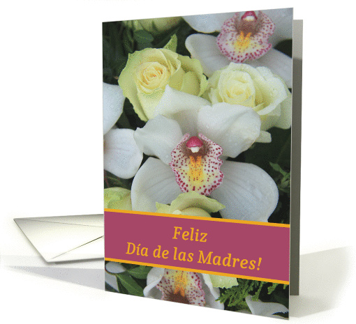 Spanish Da de las Madres Happy Mother's Day Card - White Orchid card