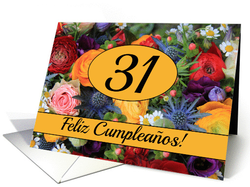 31st Spanish Happy Birthday Card/Feliz Cumpleaos -... (1229214)