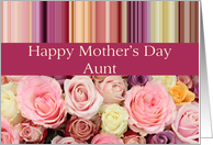 Aunt - Happy Mother’s Day pastel roses & stripes card
