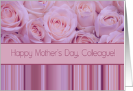 Colleague - Happy Mother’s Day pastel roses & stripes card