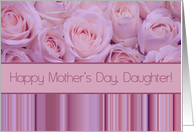 Daughter - Happy Mother’s Day pastel roses & stripes card