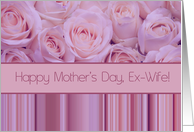 Ex-wife Happy Mother’s Day Pastel Roses and Stripes card