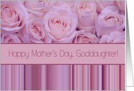 Goddaughter - Happy Mother’s Day pastel roses & stripes card