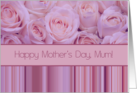 Mum - Happy Mother’s Day pastel roses & stripes card