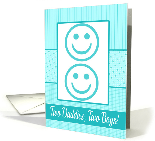 Gay Daddies Twin Baby Boys Birth Announcement Photo Card... (1235504)