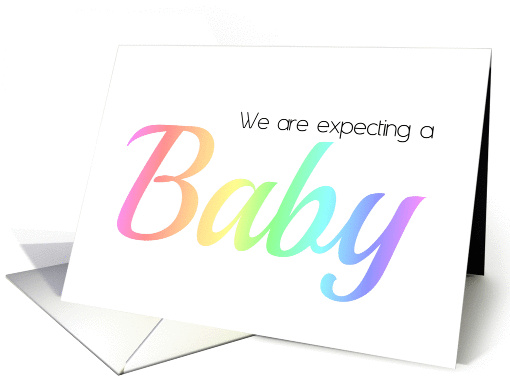 Same Sex Couple pregnancy announcement rainbow colors card (1235998)