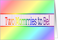 Lesbian Couple pregnancy announcement rainbow ornaments card