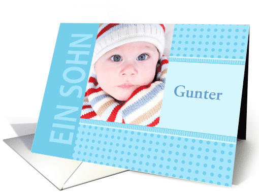 German sohn - Baby Boy Birth Announcement Photo card (1236046)