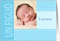 Italian Figlio - Baby Boy Birth Announcement Photo Card