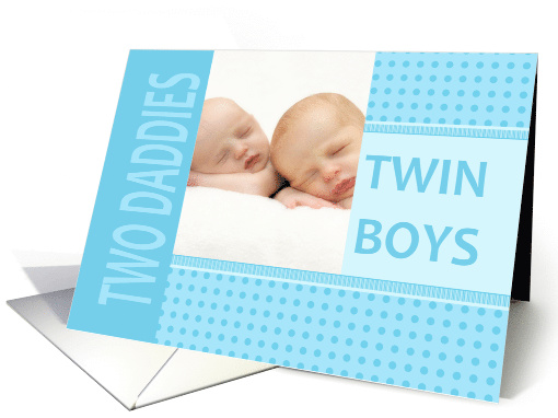 Gay Couple Twin Boys Birth Announcement Photo card (1236054)