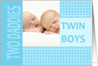 Gay Couple Twin Boys Birth Announcement Photo Card