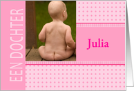 Dutch dochter Girl Birth Announcement Photo Card
